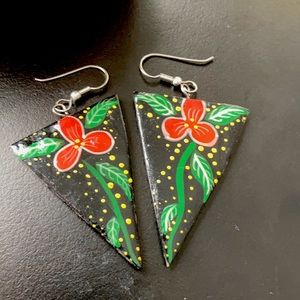Hand painted Floral design, lightweight triangle shape